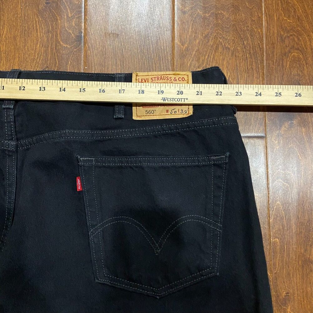 Levi's 560 Comfort Fit Relaxed Black Denim Jeans Big & Tall Mens Size 50 x 32 - Picture 7 of 10